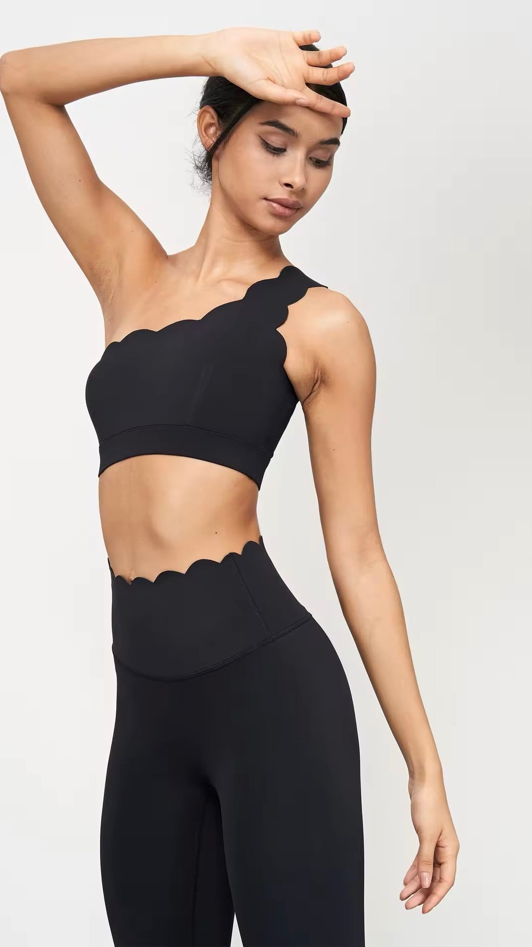 Scalloped Edge Asymmetric Yoga Set