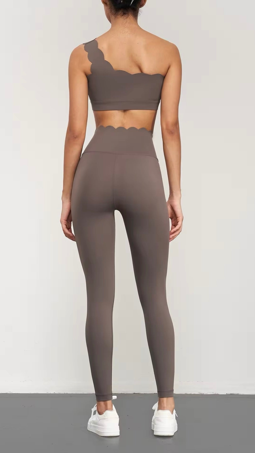 Scalloped Edge Asymmetric Yoga Set